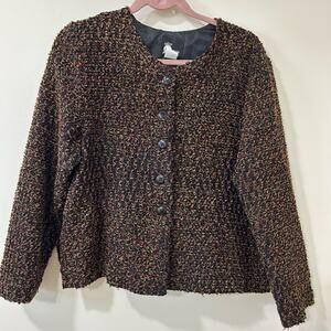 First Edition Medium Petite Vintage Colorful Cardigan Sweater 90s Boho Cottage